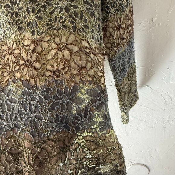 Star CCC Y2k Size Large Green Blue Floral Earth Funky Round Neck Top‎ - Picture 4 of 8